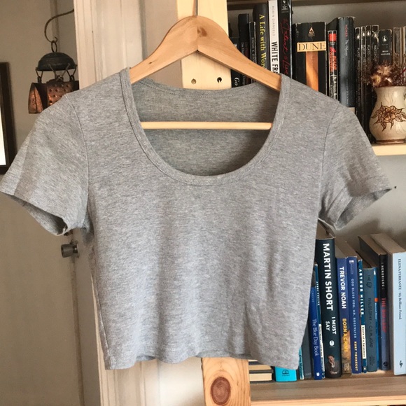 American Apparel cropped grey t-shirt - Picture 2 of 5